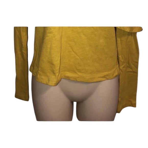 Anthropologie Postmark yellow one‎ shoulder ruffle knit blouse sz small NWT - Picture 5 of 8